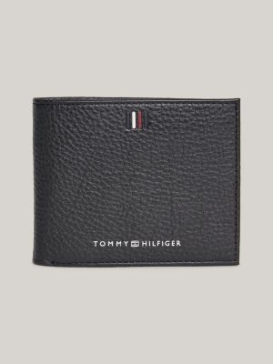 TH Monogram Leather Small Credit Card Wallet, Black