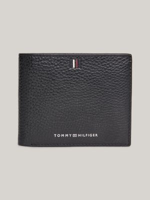 Leather Credit Card And Coin Holder | Black | Tommy Hilfiger