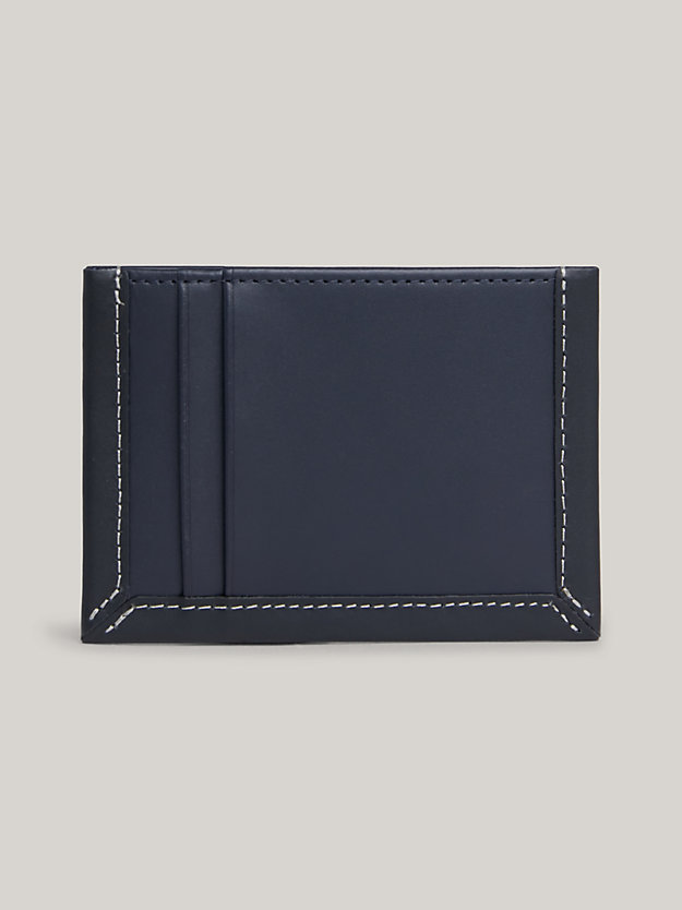blue prep classics leather credit card holder for men tommy hilfiger