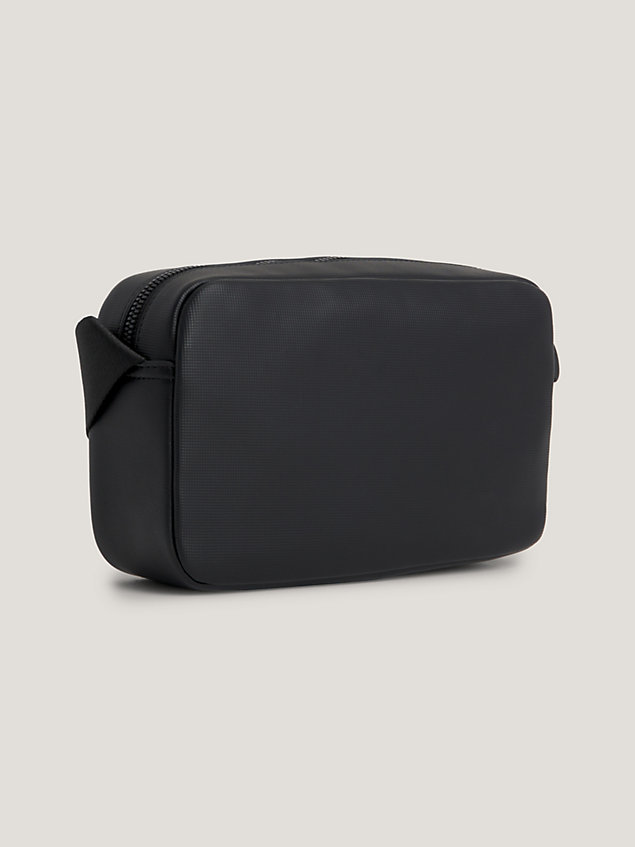 black essential pique logo reporter bag for men tommy hilfiger
