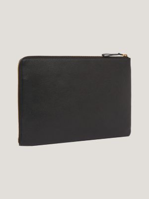 Black leather laptop sleeve sale