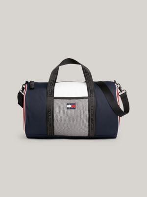 sac de sport heritage à poche en maille blue pour hommes tommy jeans