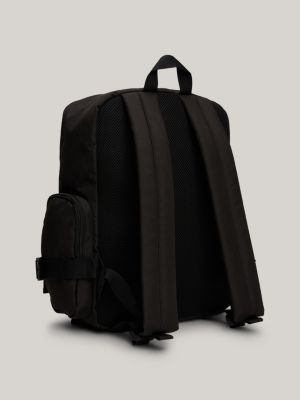black rucksack mit reißverschluss-tasche für herren - tommy jeans