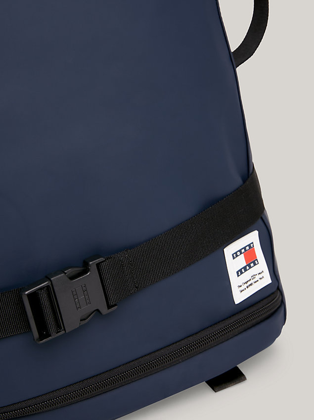 blue duffel logo backpack for men tommy jeans