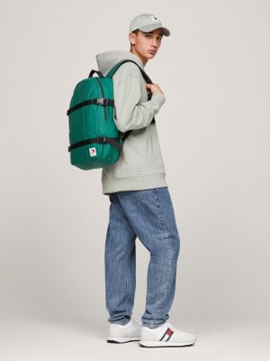green chest strap backpack for men tommy jeans