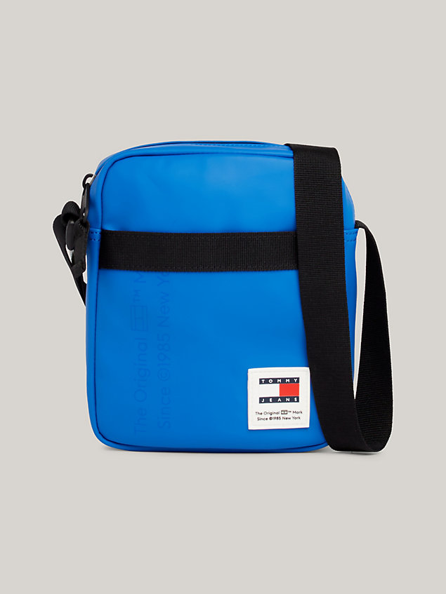 blue essential tonal logo reporter bag for men tommy jeans
