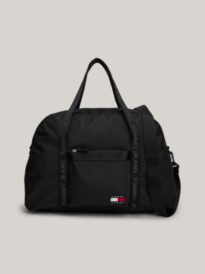 sac duffle essential moyen à badge black pour hommes tommy jeans