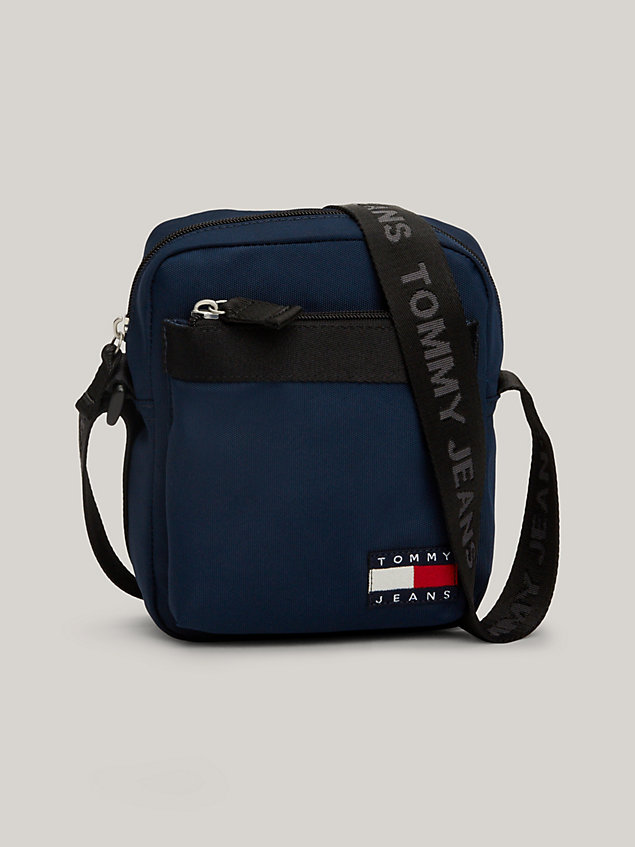 blue essential logo small reporter bag for men tommy jeans