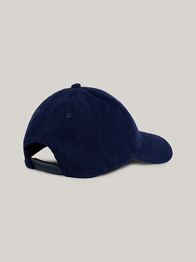 blue hilfiger monotype corduroy baseball cap for men tommy hilfiger