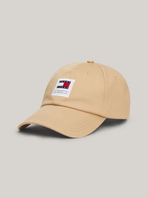 beige modern baseball-cap im sechs-bahnen-design für herren - tommy jeans