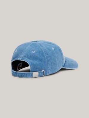blue tommy jeans modern baseball-cap aus denim für herren - tommy jeans