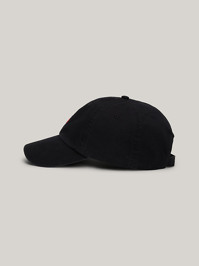 black heritage logo baseball cap for men tommy jeans
