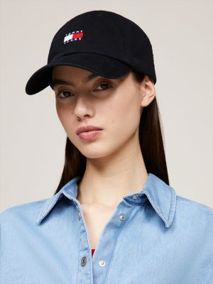 black heritage logo embroidery baseball cap for men tommy jeans