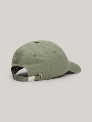 cappello da baseball heritage con logo verde da uomini tommy jeans