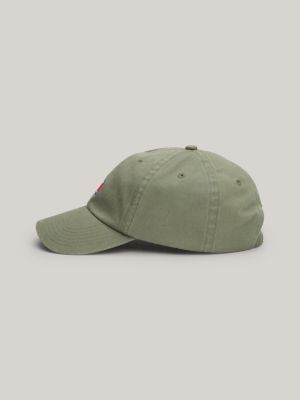 cappello da baseball heritage con logo verde da uomini tommy jeans