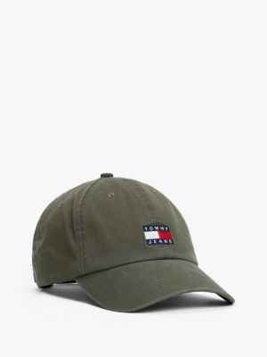 cappellino da baseball heritage khaki da uomini tommy jeans