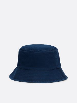 blue heritage logo bucket hat for men tommy jeans