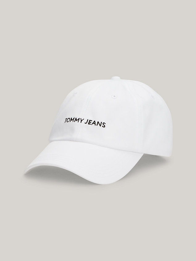 white logo embroidery baseball cap for men tommy jeans