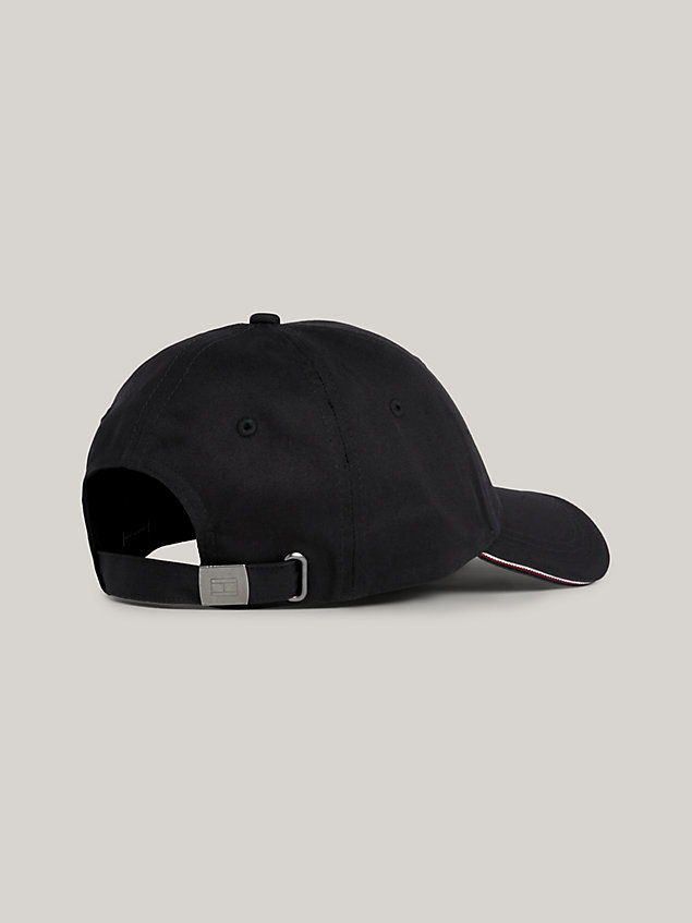 black tommy-baseball-cap mit 6-panel-design für herren - tommy hilfiger