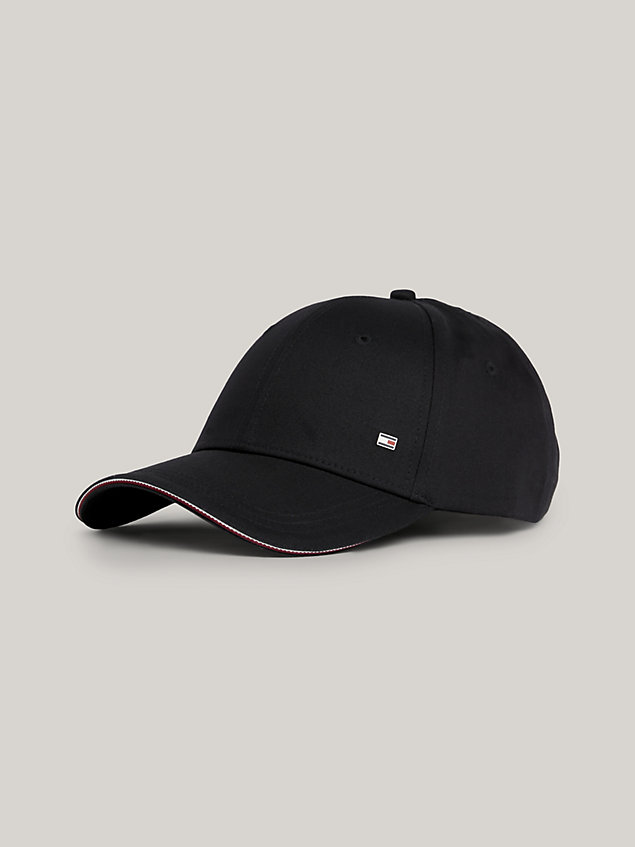 black baseball-cap mit 6-panel-design und flag für herren - tommy hilfiger