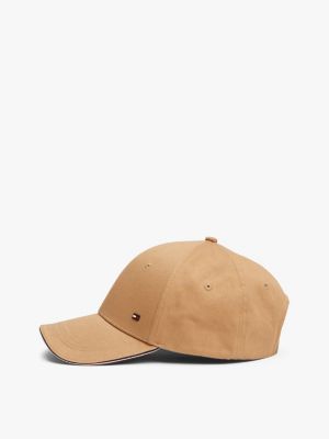 casquette à drapeau en émail beige pour hommes tommy hilfiger