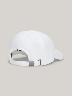 cappello da baseball signature con bandierina bianco da uomini tommy hilfiger