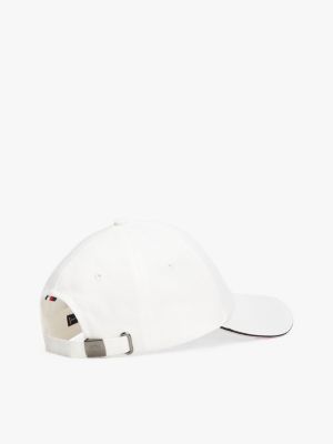 cappello da baseball signature con bandierina bianco da uomini tommy hilfiger