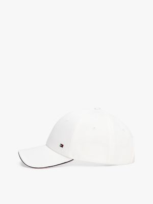 cappello da baseball signature con bandierina bianco da uomini tommy hilfiger