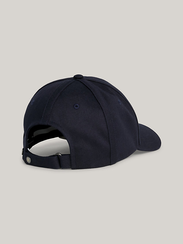 blue th monogram elevated baseball cap for men tommy hilfiger