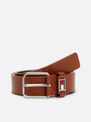 Scanton Metal Keeper Leather Belt | Brown | Tommy Hilfiger