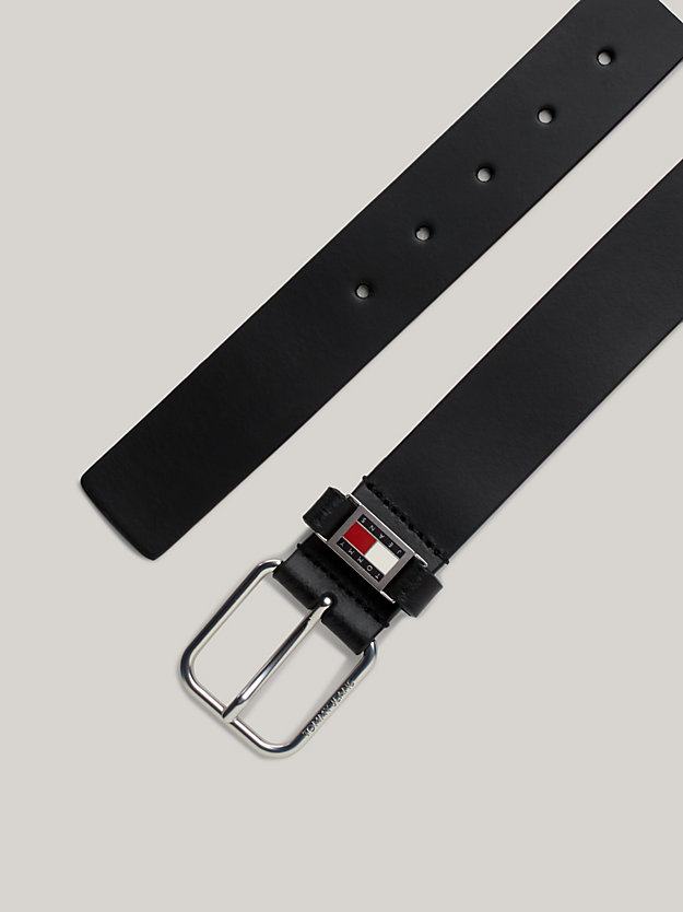 Scanton Logo Leather Belt | Black | Tommy Hilfiger
