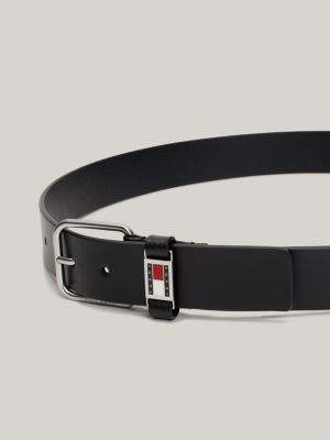 Scanton Logo Leather Belt | Hilfiger Black Tommy 