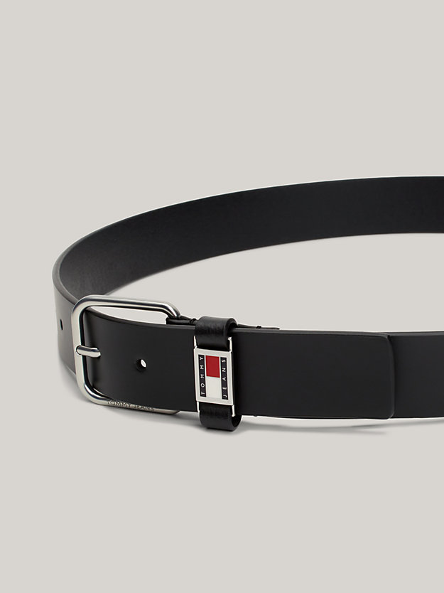 Scanton Logo Leather Belt | Black | Tommy Hilfiger | Anzuggürtel