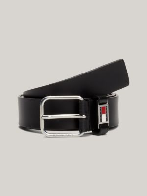 Scanton Logo Leather Belt | Tommy Black | Hilfiger