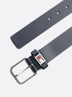 blue scanton metal keeper leather belt for men tommy jeans