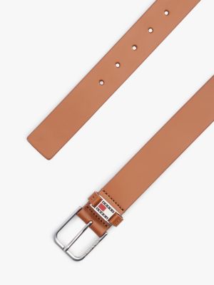 brown scanton metal keeper leather belt for men tommy jeans