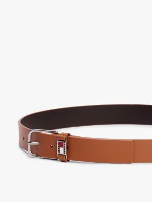 brown scanton metal keeper leather belt for men tommy jeans