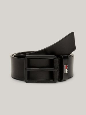 Leather Badge Belt | Black | Tommy Hilfiger