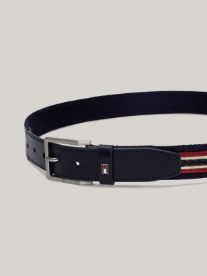 | Leather Webbing Belt Hilfiger Blue Tommy |