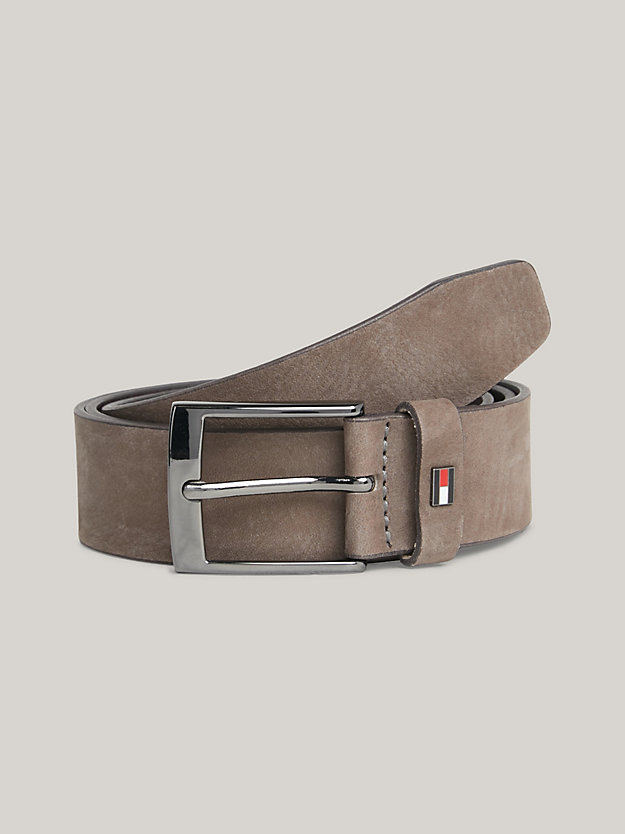 Adan Nubuck Leather Belt, Grey