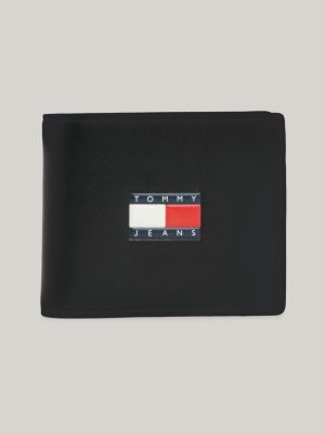 TOMMY JEANS - Men's trifold wallet with Velcro fastening - AM0AM11714BDS -  Black