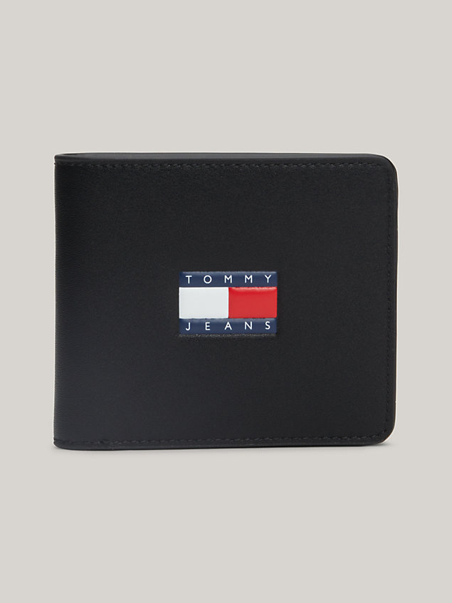 black heritage bifold credit card wallet for men tommy jeans