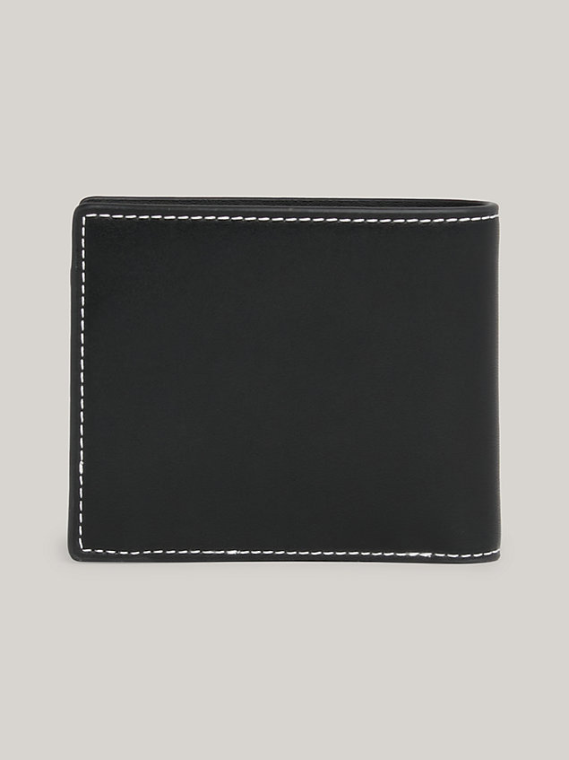 black heritage small credit card and coin holder for men tommy jeans