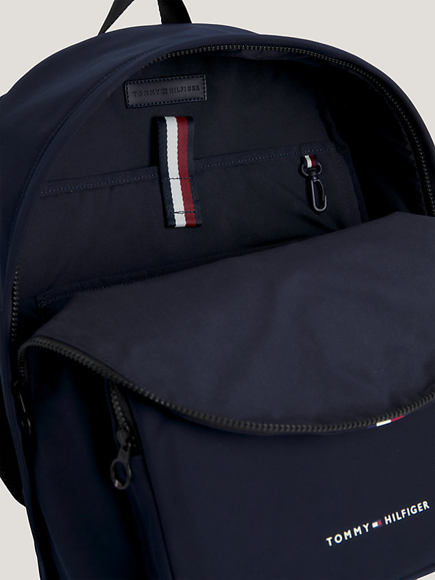 blue padded logo signature backpack for men tommy hilfiger