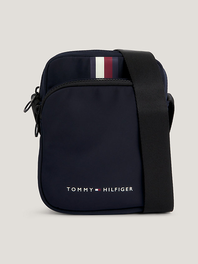 blue signature tape small reporter bag for men tommy hilfiger