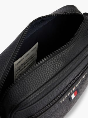 black essential metal logo reporter bag for men tommy hilfiger