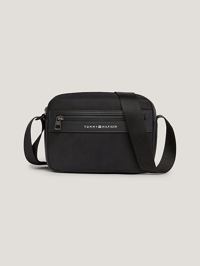 black th tech exclusive logo camera bag for men tommy hilfiger