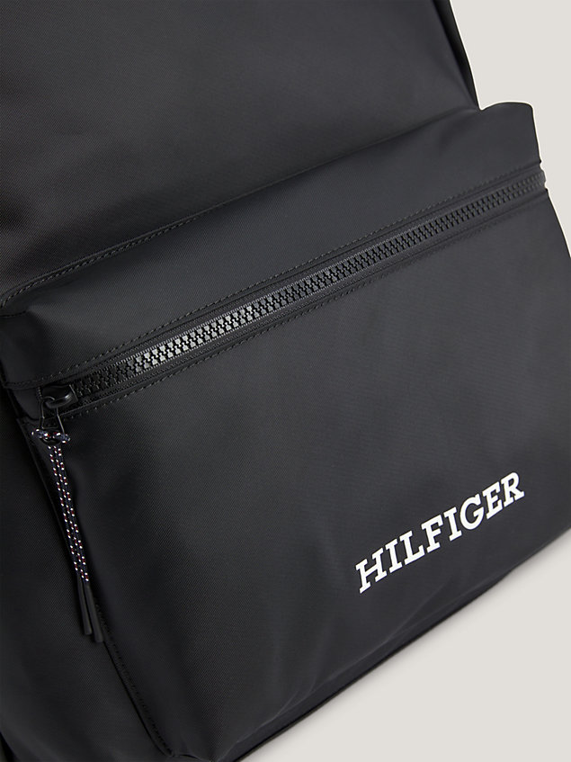 black usztywniany plecak z logo hilfiger dla mężczyźni - tommy hilfiger