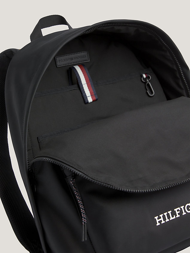 black usztywniany plecak z logo hilfiger dla mężczyźni - tommy hilfiger