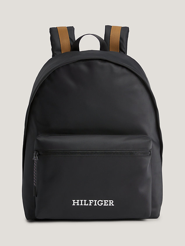 black hilfiger monotype dome backpack for men tommy hilfiger